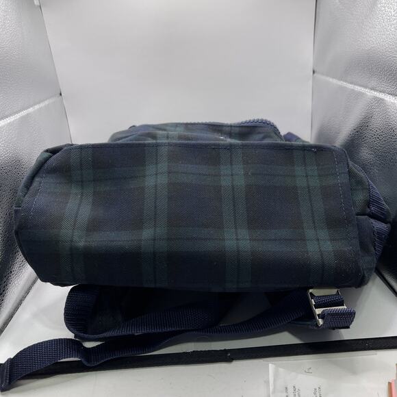 1990s Tommy‎ Hilfiger Plaid Backpack Navy Green Big Flag Logo Spellout Korea VTG - Picture 5 of 16